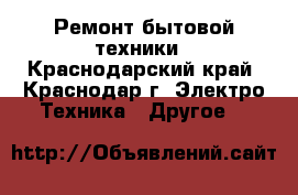 Ремонт бытовой техники - Краснодарский край, Краснодар г. Электро-Техника » Другое   